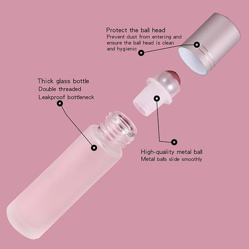 12 Pack Essential Oil Roller Bottles, 10ml 0.34oz Empty Frosted Glass Roller - Image 2