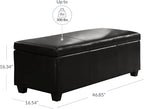 BELLEZE Storage Faux Leather Ottoman, 47 Inch Bench Bedroom Bench - Image 3
