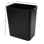 3-Pack Black 4.5 Gallon Plastic Trash Can Wastebasket, Garbage Container Bin - Image 2