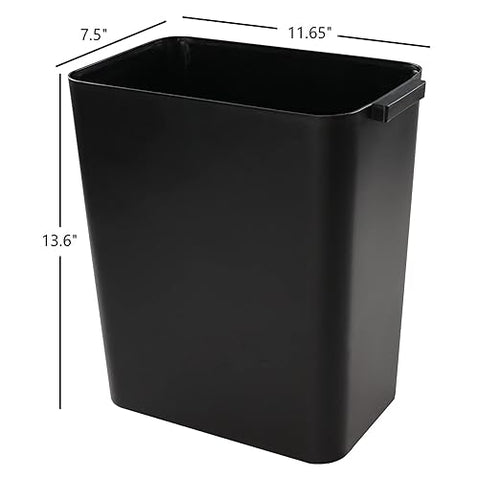 3-Pack Black 4.5 Gallon Plastic Trash Can Wastebasket, Garbage Container Bin - Image 2