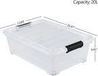 4 Packs 20 Quart Plastic Under Bed Storage Container - Image 2