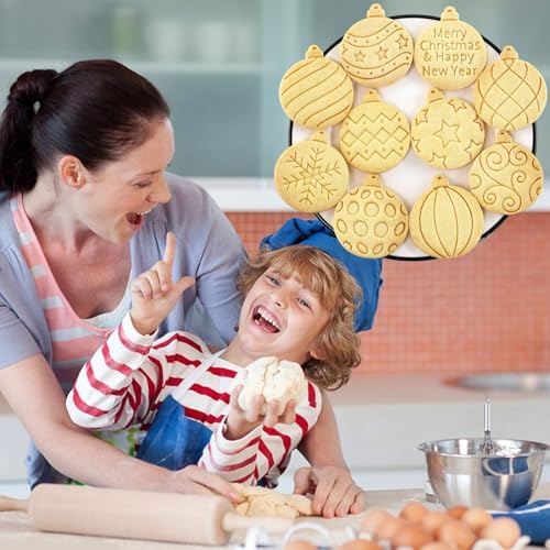 Christmas Ball Cookie Cutters 10Pcs Xmas Ornament Biscuit Molds for Baking - Image 5