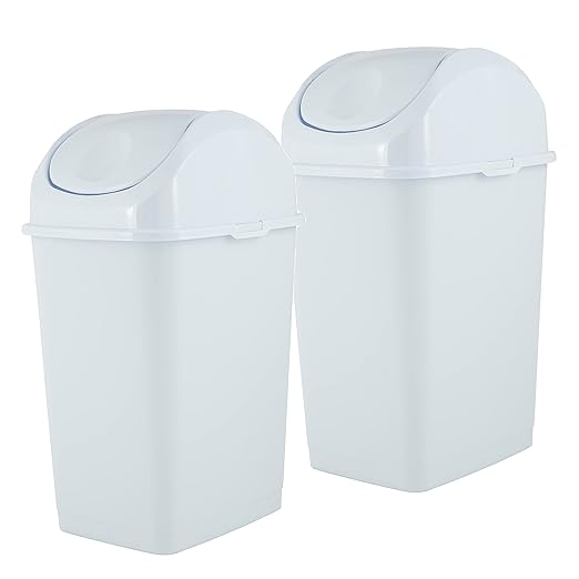 Superio Kitchen Trash Can with Swing Top Lid 9 Gallon Slim Waste Bin 37 Qt by Superio