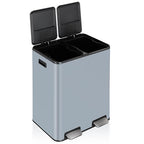 16 Gal Dual Trash Can, Stainless Steel Kitchen Garbage Bin, Recycle Dustbin - Image 9