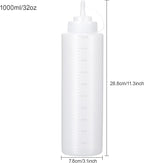 Condiment Squeeze Bottles Ketchup Dispenser, 4 Pack 32oz Squeeze Bottles - Image 2
