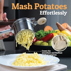 PriorityChef Large 15oz Potato Ricer, Heavy Duty Stainless Steel Potato Masher and Ricer Kitchen Tool, Press and Mash Kitchen Gadget For Perfect Mashed Potatoes - Everytime, Khaki - Image 2