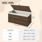 HOOBRO Storage Basket with Lid, 52.8 Gallon Wicker Basket, Handwoven Blanket - Image 3