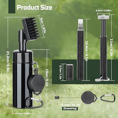 Golf Club Cleaning Kit,Golf Accessories,Golf Cleaning Kit with Golf Club Cleaner Water Brush,Towel,Divot Repair Tool,Groove Sharpener,Golf Ball Alignment Complete Golf Kit - Image 6