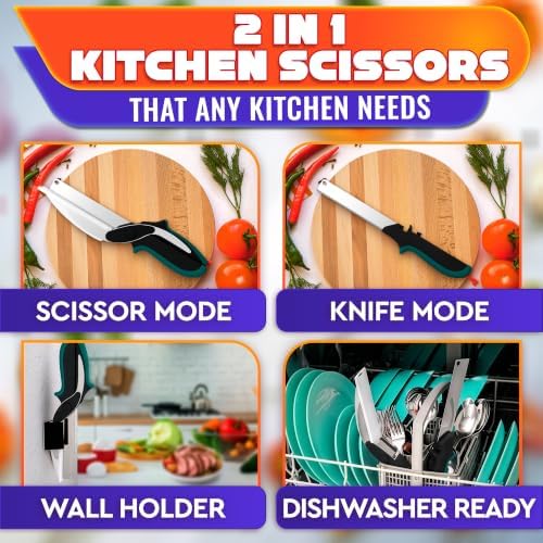 2 in 1 Kitchen Scissors for Food with Cutting Board, Safety Lock - Image 4