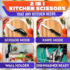 2 in 1 Kitchen Scissors for Food with Cutting Board, Safety Lock - Image 4