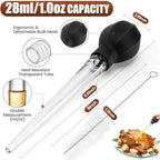 SCHVUBENR Large Turkey Baster with Cleaning Brush - Premium Baster Tool for Cooking - Easy to Use & Clean - Powerful Bulb Baster Syringe - Dishwasher Safe - Thanksgiving, Christmas Essentials - Black - Image 5