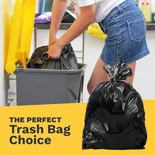 ToughBag 55-60 Gallon Heavy Duty Trash Bags, 100 Count, Black, 1.2 Mil