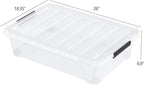 Set of 3 42 L Clear Plastic Under The Bed Storage Bins, Underbed Box - Image 2