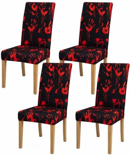 Halloween Chair Covers, Spooky Dining Chair Slipcovers, Stretch Fit