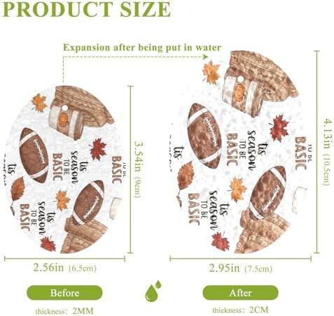 Fall Sweater Football Coffee Dish Scrub Sponges Kitchen Autumn Themed Non Scratch Reusable Compressed Cellulose Sponge Hanging for Household Cleaning Washing Dishes Pots and Pans 3 Pack - Image 2