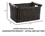 The Basket Lady Pole Handle Wicker Storage Basket, 14 in L x 10 in W x 7.5 in H - Image 6