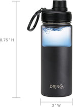 DRINCO Stainless Steel Water Bottle Spout Lid Vacuum Insulated Double Wall - Image 6