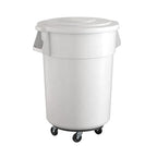 55 Gallon White Round Commercial Trash Can by Krollen+Industrial
