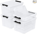 4 Pack 22 Quart Latch Box, Buckle Up Storage Box Set by Yesdate