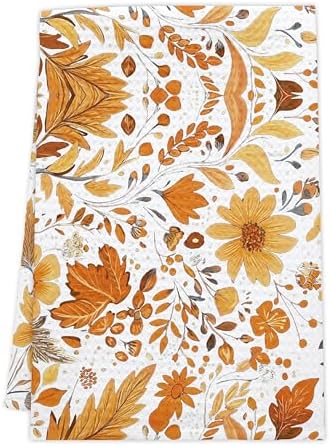 Fall Kitchen Towels, Autumn Dish Towels for Home Kitchen Farmhouse, Fall Housewarming Thanksgiving Gifts for Women Family Friends, Autumn Wildflowers Bathroom Hand Towel Decor -04 by Unknown