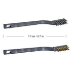 12PCS Mini Wire Brushes, Stainless Steel & Brass Brush Set, Curved Handle - Image 3