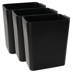 3-Pack Black 4.5 Gallon Plastic Trash Can Wastebasket, Garbage Container Bin by Minekkyes