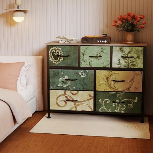 OLIXIS 7 Drawer Fabric Dresser, Storage Tower for Bedroom and Closet
