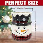 pinata Christmas Kitchen Decor, Snowman Christmas Ceramic Utensils Holder