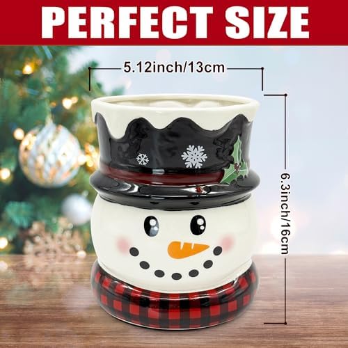 pinata Christmas Kitchen Decor, Snowman Christmas Ceramic Utensils Holder