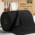 Microfiber Cleaning Cloth Roll - 100 Pack Tear Away Microfiber Paper Towels, Reusable, Washable, Scratch-Free, Kitchen Towels for Car, Home, Kitchen, Glass, Dishes (Black)