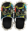 Fisyme Mop Slippers Soft Washable Microfiber Super Chenille Mopping House Home Shoes Mop Slippers for Floor Cleaning