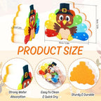 AnyDesign 6Pcs Thanksgiving Kitchen Sponge Funny Cartoon Turkey Shaped Dish Washing Sponge Fall Turkey Dual Sided Non Scratch Scrubber for Autumn Home Kitchen Household Supplies - Image 2