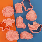 8 Pcs Happy Birthday Cookie Molds New Year Spring Festival 3D Biscuit Mould Baking Tool Easter Cartoon Stamps for Biscuits (Chinese Festival) - Image 7