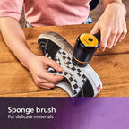 PHILIPS Sneaker Cleaner, Trainer Cleaning Kit with 3 Brush Heads for Different Materials, Effective Cleaning, Portable, Battery Powered, Safe for your Sneakers, Simple to Use, Blue (GCA1000/60)