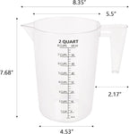 Food-Grade Plastic Measuring Pitcher – 64 Ounce & 8 Cups Measuring Cups - Image 2