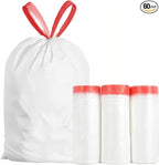 Ultra Thick Heavy Duty Plastic 16-18 Gallon Drawstring Trash Bags White Leak by goodfinely