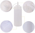 Squeeze Bottles for Sauces 2 Pack, Ketchup Bottle 12 Ounce Plastic Dressing - Image 3