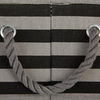 Bone Dry Pet Storage Collection Striped Paw Patch Bin, Black, Small Rectangle