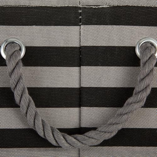 Bone Dry Pet Storage Collection Striped Paw Patch Bin, Black, Small Rectangle