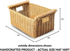 The Basket Lady Pole Handle Wicker Storage Basket, 14 in L x 10 in W x 7.5 in H - Image 8