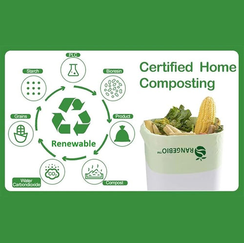 100% Compostable Trash Bags 13 Gallon Tall Kitchen, 0.9 Mil, Kitchen Compost - Image 2