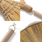 Natural Whisk Sweeping Hand Handle Broom - Brooms for Wedding Jumping Ceremony Halloween DIY Decoration - Vietnamese Straw Soft Broom - 12.2" Width, 27.95" Length