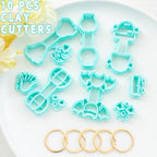 Tainsky Halloween Shapes Keychain Polymer Clay Cutter, 10 Shapes Fall Polymer Clay Keychain Cutters (A)