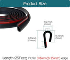 Rubber Edge Trim Black, U Channel Rubber Seal Strip - Image 2