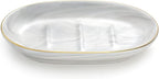 Luxspire Soap Dish Holder, Ceramic Marble Soap Tray Bar Soap Holder by Luxspire