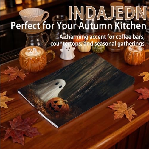 Halloween Ghost Pumpkin Hand Towels, Ghost Halloween Dish Tea Towels for Kitchen Decor, Fall Pumpkin Bathroom Decor, 16x24 Inch - Image 5