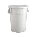 44 Gallon White Round Commercial Trash Can by Krollen+Industrial