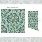 FLFK Peacock Wallpaper Peel and Stick Victorian Green Wallpaper 16" x 384" Waterproof Removable Wall Paper for Bedroom Bathroom Shlef Cabinet Drawers Décor