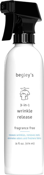 Begley's 3-in-1 Wrinkle Remover, Quick Fix Wrinkle Release, Static Cling Remover by Begleys