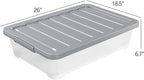 Readsky 3 Packs Large Clear Wheeled Latching Box, 40 L Plastic Underbed Storage - Image 2